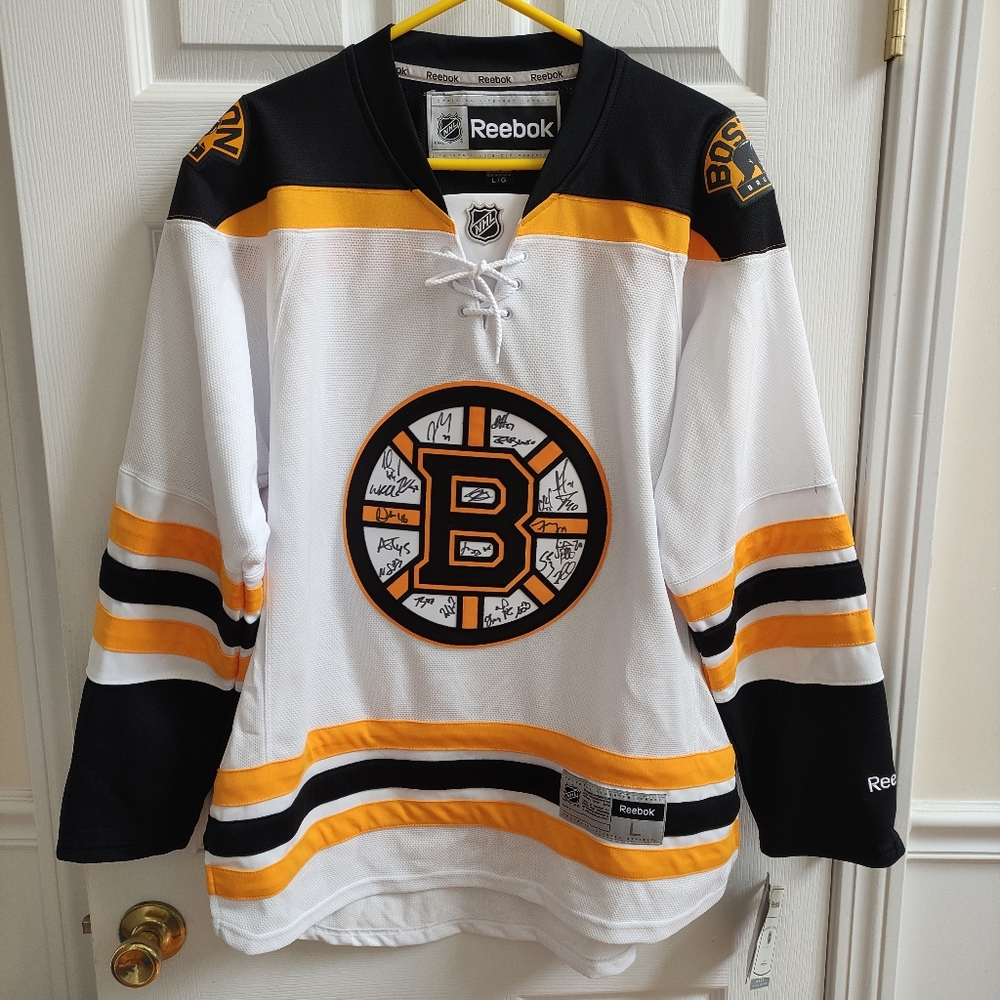 New Reebok NHL Hockey Jersey 2013 Boston Bruins team signed autographed men's L